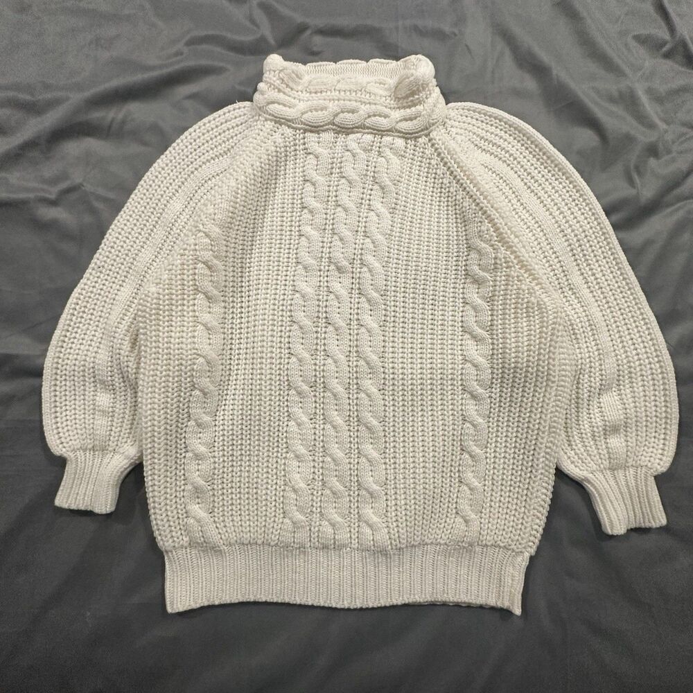 Vintage Shenanigans Chunky Cable Knit Sweater Womens Small 80s 90s See Through